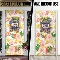 Personalized Hawaii School Club Back To Class Door Cover Retro Tropical Hibiscus Pattern With Open Notebook TS04 - Polynesian Pride