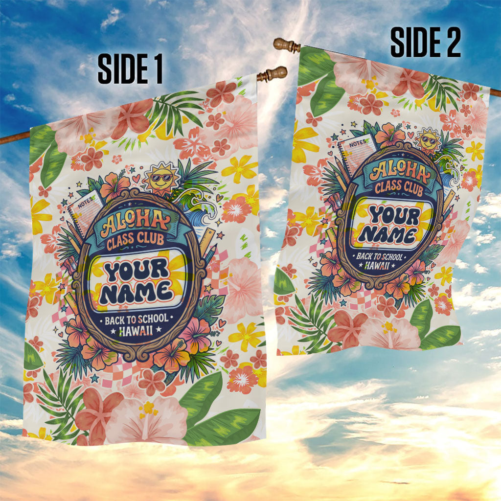 Personalized Hawaii School Club Back To Class Garden Flag Retro Tropical Hibiscus Pattern With Open Notebook TS04 - Polynesian Pride