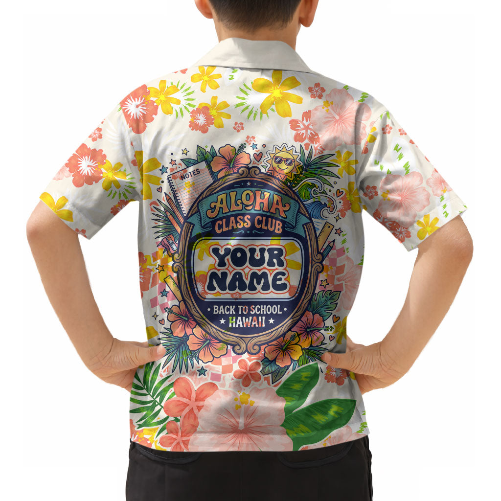 Personalized Hawaii School Club Back To Class Kid Hawaiian Shirt Retro Tropical Hibiscus Pattern With Open Notebook TS04 - Polynesian Pride