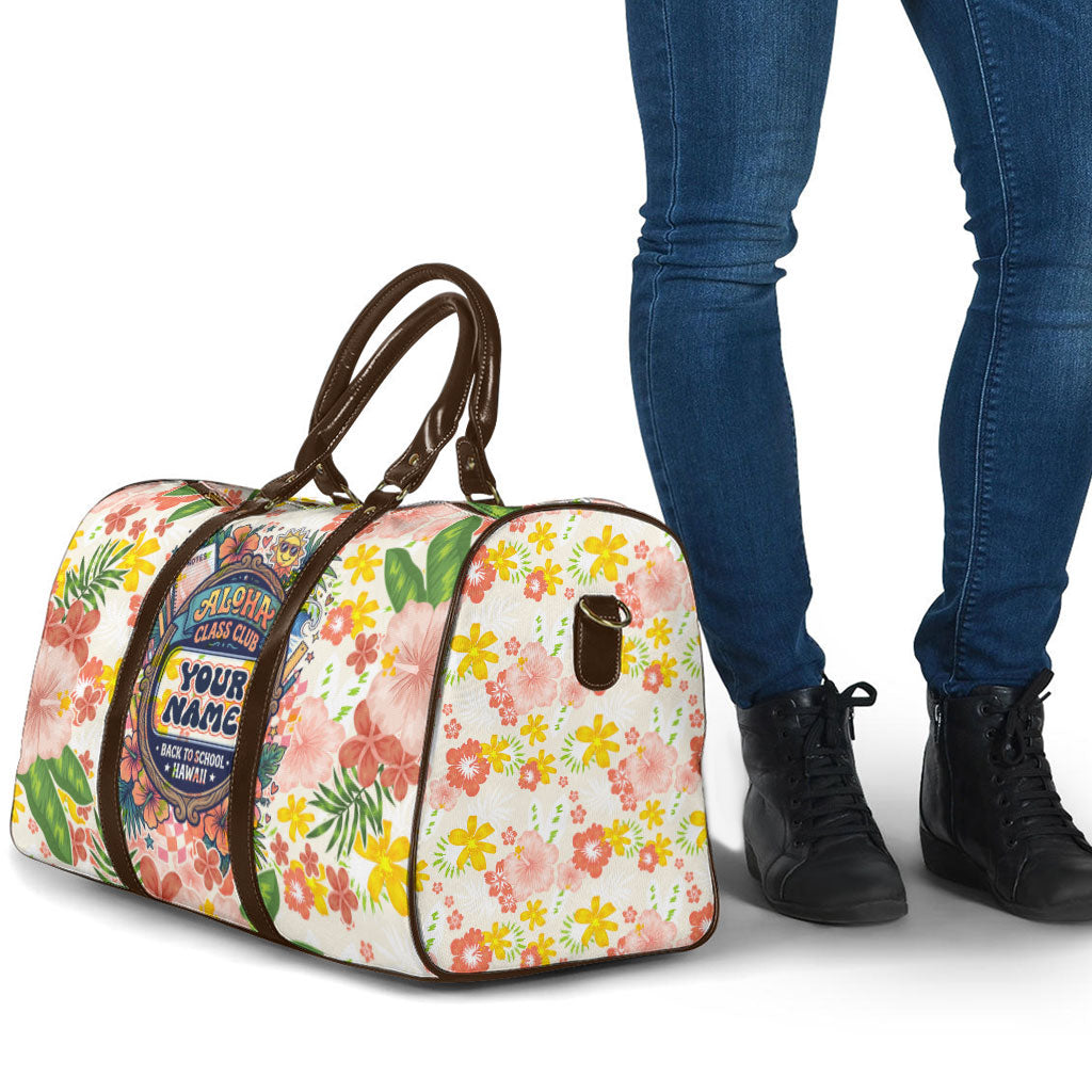 Personalized Hawaii School Club Back To Class Travel Bag Retro Tropical Hibiscus Pattern With Open Notebook TS04 - Polynesian Pride