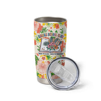 Personalized Hawaii School Club Back To Class Tumbler Cup Retro Tropical Hibiscus Pattern With Open Notebook TS04 - Polynesian Pride