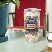 Personalized Hawaii School Club Back To Class Tumbler Cup Retro Tropical Hibiscus Pattern With Open Notebook TS04 - Polynesian Pride