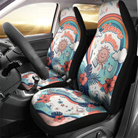 Personalized Hawaii Back To School Car Seat Cover Retro Rainbow Sun with Tropical Hibiscus Flowers TS04 - Polynesian Pride