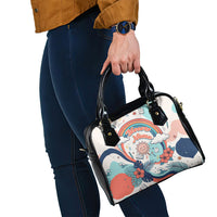 Personalized Hawaii Back To School Shoulder Handbag Retro Rainbow Sun with Tropical Hibiscus Flowers TS04 - Polynesian Pride