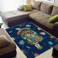 Personalized Hawaii Back To School Aloha Learning Area Rug Retro Rainbow open Notebook with Pineapple and Hibiscus Flowers TS04 - Polynesian Pride