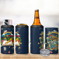 Personalized Hawaii Back To School Aloha Learning 4 in 1 Can Cooler Tumbler Retro Rainbow open Notebook with Pineapple and Hibiscus Flowers TS04 - Polynesian Pride
