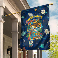Personalized Hawaii Back To School Aloha Learning Garden Flag Retro Rainbow open Notebook with Pineapple and Hibiscus Flowers TS04 House Flag Blue - Polynesian Pride