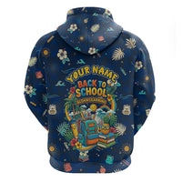 Personalized Hawaii Back To School Aloha Learning Hoodie Retro Rainbow open Notebook with Pineapple and Hibiscus Flowers TS04 - Polynesian Pride