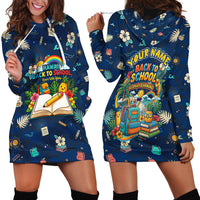 Personalized Hawaii Back To School Aloha Learning Hoodie Dress Retro Rainbow open Notebook with Pineapple and Hibiscus Flowers TS04 - Polynesian Pride