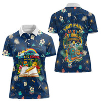 Personalized Hawaii Back To School Aloha Learning Women Polo Shirt Retro Rainbow open Notebook with Pineapple and Hibiscus Flowers TS04 - Polynesian Pride