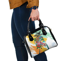 Hawaii Retirement Vacation Shoulder Handbag Tropical Sunset Beach Pink Flamingo Surfboard Palm Tree TS04 - Polynesian Pride