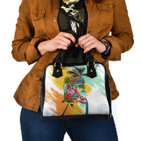 Hawaii Retirement Vacation Shoulder Handbag Tropical Sunset Beach Pink Flamingo Surfboard Palm Tree TS04 - Polynesian Pride