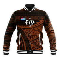 Straight Outta Kadavu Fiji Baseball Jacket Tribal Polynesian Tattoo Coat Of Arms Flag TS04 Unisex Brown Black - Polynesian Pride