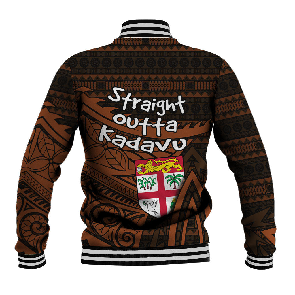 Straight Outta Kadavu Fiji Baseball Jacket Tribal Polynesian Tattoo Coat Of Arms Flag TS04 - Polynesian Pride