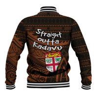 Straight Outta Kadavu Fiji Baseball Jacket Tribal Polynesian Tattoo Coat Of Arms Flag TS04 - Polynesian Pride