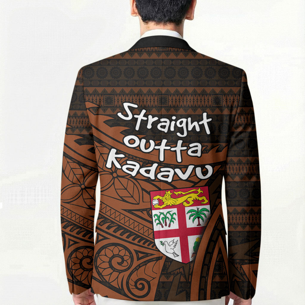 Straight Outta Kadavu Fiji Blazer Tribal Polynesian Tattoo Coat Of Arms Flag TS04 - Polynesian Pride