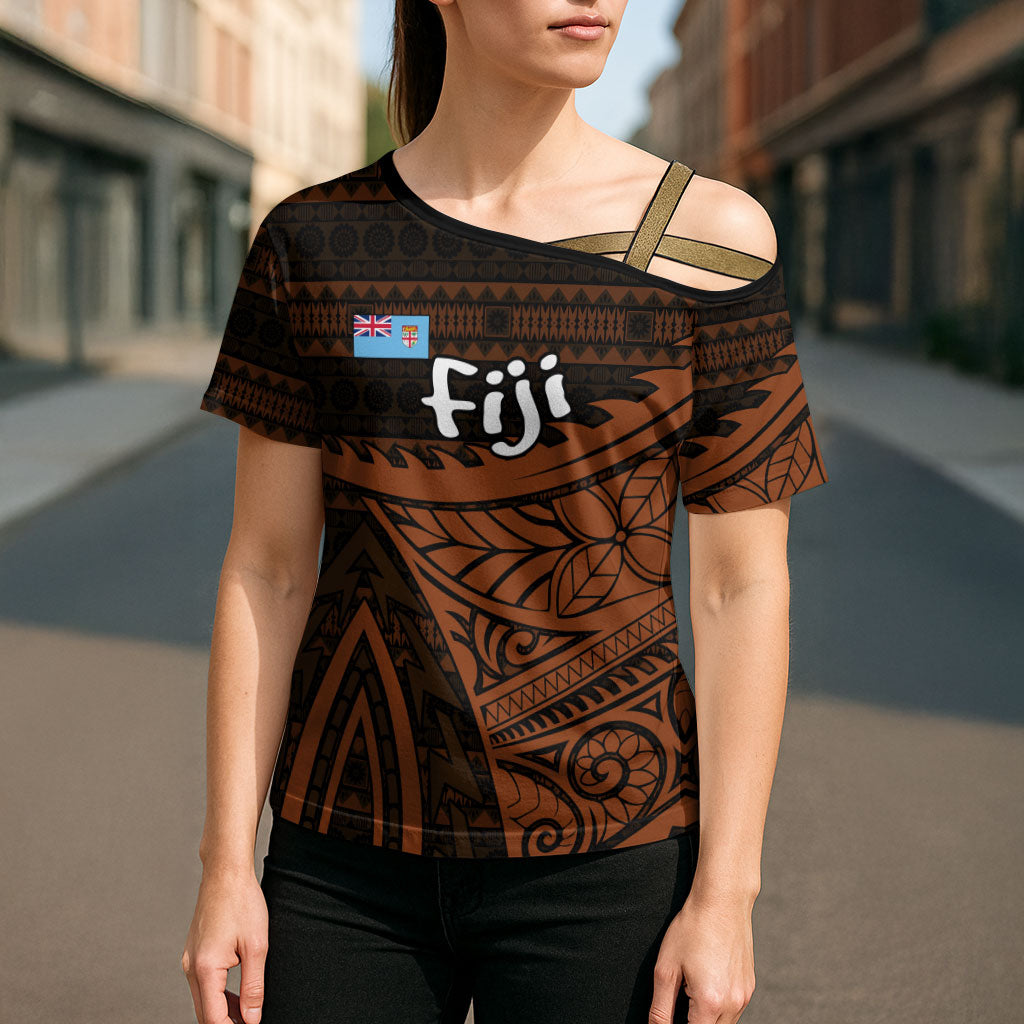 Straight Outta Kadavu Fiji Cross Shoulder Shirt Tribal Polynesian Tattoo Coat Of Arms Flag TS04 - Polynesian Pride
