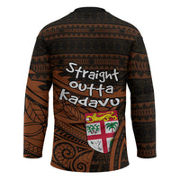 Straight Outta Kadavu Fiji Hockey Jersey Tribal Polynesian Tattoo Coat Of Arms Flag TS04 - Polynesian Pride
