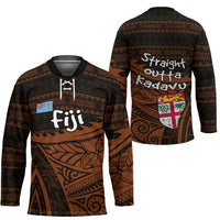 Straight Outta Kadavu Fiji Hockey Jersey Tribal Polynesian Tattoo Coat Of Arms Flag TS04 - Polynesian Pride