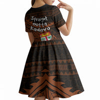 Straight Outta Kadavu Fiji Kid Short Sleeve Dress Tribal Polynesian Tattoo Coat Of Arms Flag TS04 - Polynesian Pride