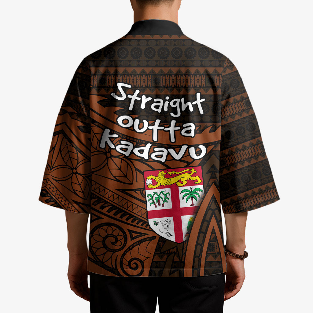 Straight Outta Kadavu Fiji Kimono Tribal Polynesian Tattoo Coat Of Arms Flag TS04 - Polynesian Pride