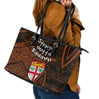 Straight Outta Kadavu Fiji Leather Tote Bag Tribal Polynesian Tattoo Coat Of Arms Flag TS04 - Polynesian Pride