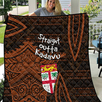 Straight Outta Kadavu Fiji Quilt Tribal Polynesian Tattoo Coat Of Arms Flag TS04 Brown Black - Polynesian Pride