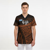 Straight Outta Kadavu Fiji Scrub Top Tribal Polynesian Tattoo Coat Of Arms Flag TS04 - Polynesian Pride