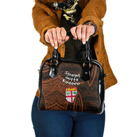 Straight Outta Kadavu Fiji Shoulder Handbag Tribal Polynesian Tattoo Coat Of Arms Flag TS04 One Size Brown Black - Polynesian Pride