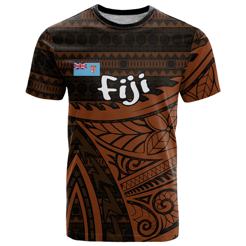 Straight Outta Kadavu Fiji T Shirt Tribal Polynesian Tattoo Coat Of Arms Flag TS04 Brown Black - Polynesian Pride