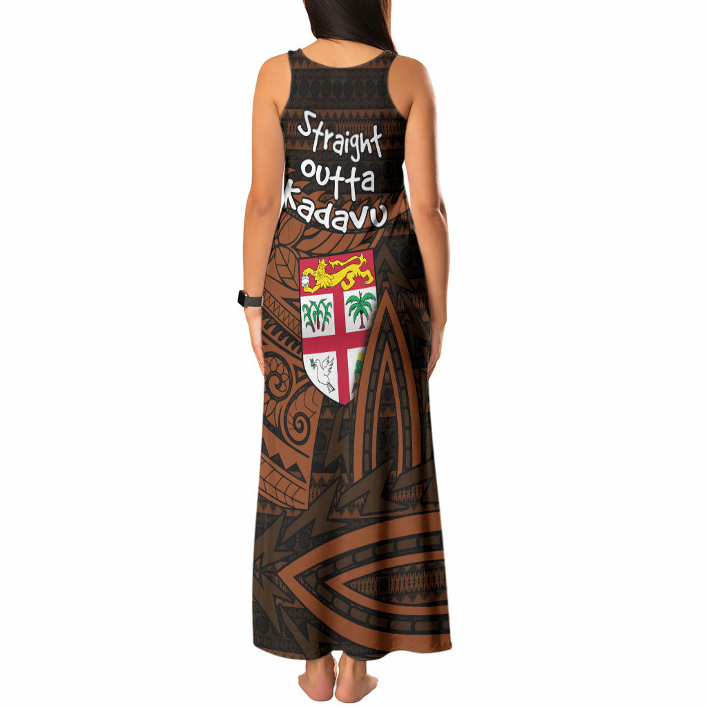 Straight Outta Kadavu Fiji Tank Maxi Dress Tribal Polynesian Tattoo Coat Of Arms Flag TS04 - Polynesian Pride