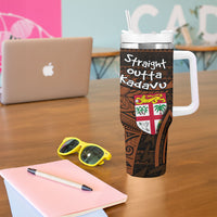 Straight Outta Kadavu Fiji Tumbler With Handle Tribal Polynesian Tattoo Coat Of Arms Flag TS04 - Polynesian Pride