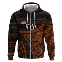 Straight Outta Kadavu Fiji Zip Hoodie Tribal Polynesian Tattoo Coat Of Arms Flag TS04 Zip Hoodie Brown Black - Polynesian Pride