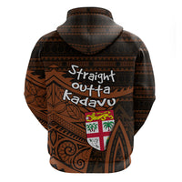 Straight Outta Kadavu Fiji Zip Hoodie Tribal Polynesian Tattoo Coat Of Arms Flag TS04 - Polynesian Pride