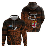 Straight Outta Kadavu Fiji Zip Hoodie Tribal Polynesian Tattoo Coat Of Arms Flag TS04 - Polynesian Pride