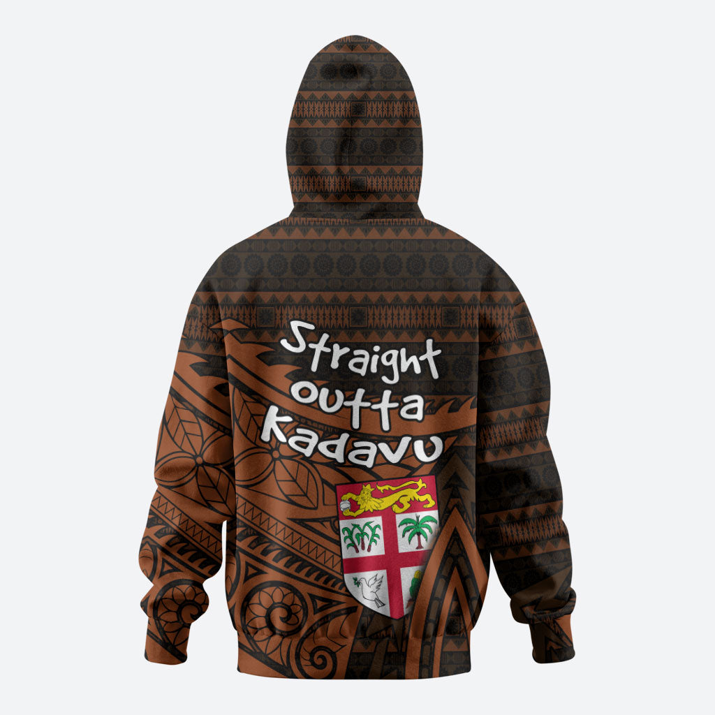 Straight Outta Kadavu Fiji Zip Hoodie Tribal Polynesian Tattoo Coat Of Arms Flag TS04 - Polynesian Pride