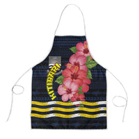 Kiribati Apron Tropical Pink Hibiscus Flowers Polynesian Tribal TS04 Blue Black - Polynesian Pride