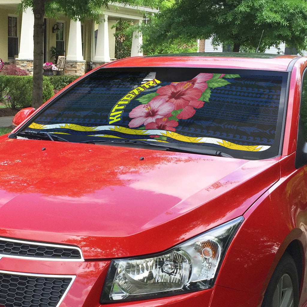 Kiribati Auto Sun Shade Tropical Pink Hibiscus Flowers Polynesian Tribal TS04 - Polynesian Pride