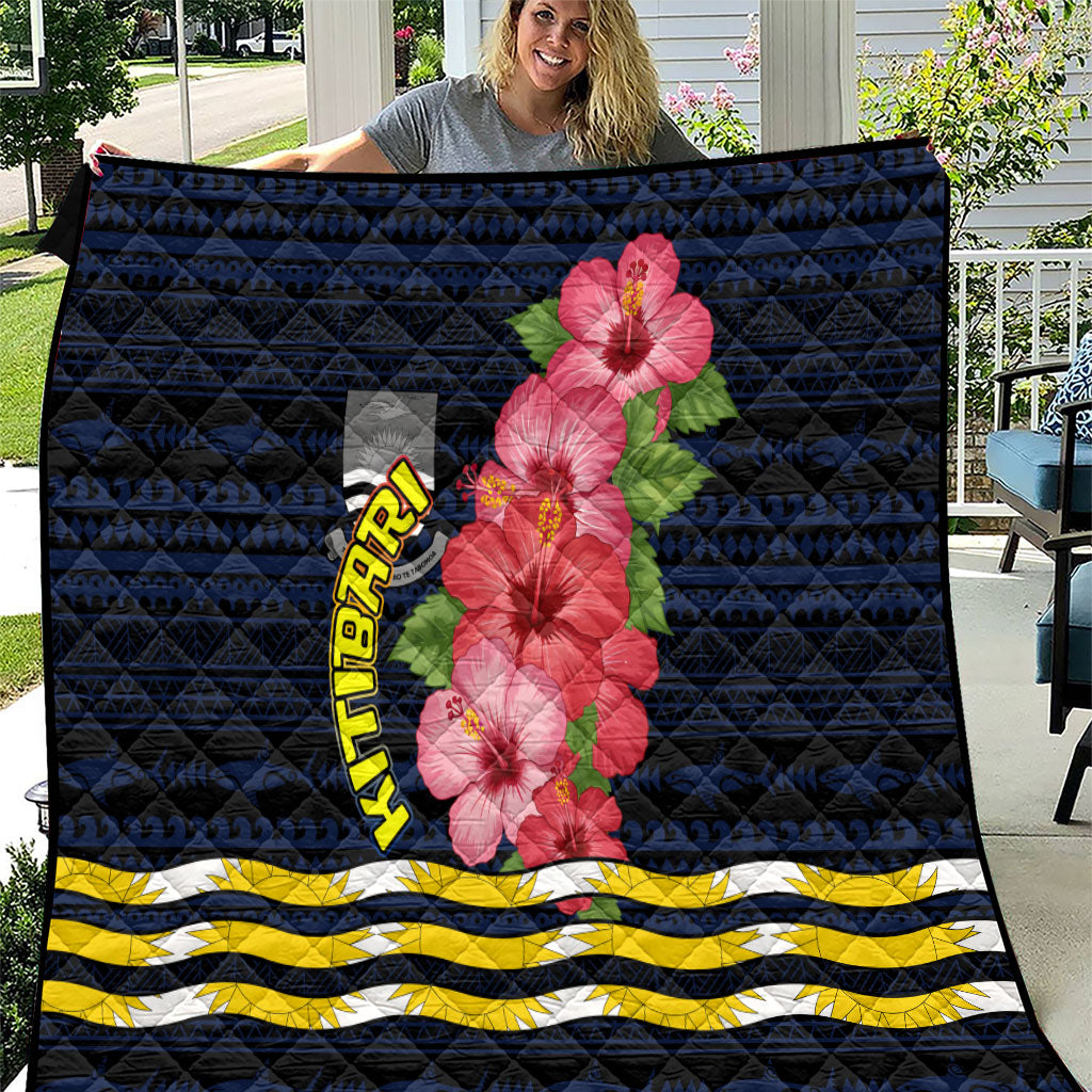 Kiribati Quilt Tropical Pink Hibiscus Flowers Polynesian Tribal