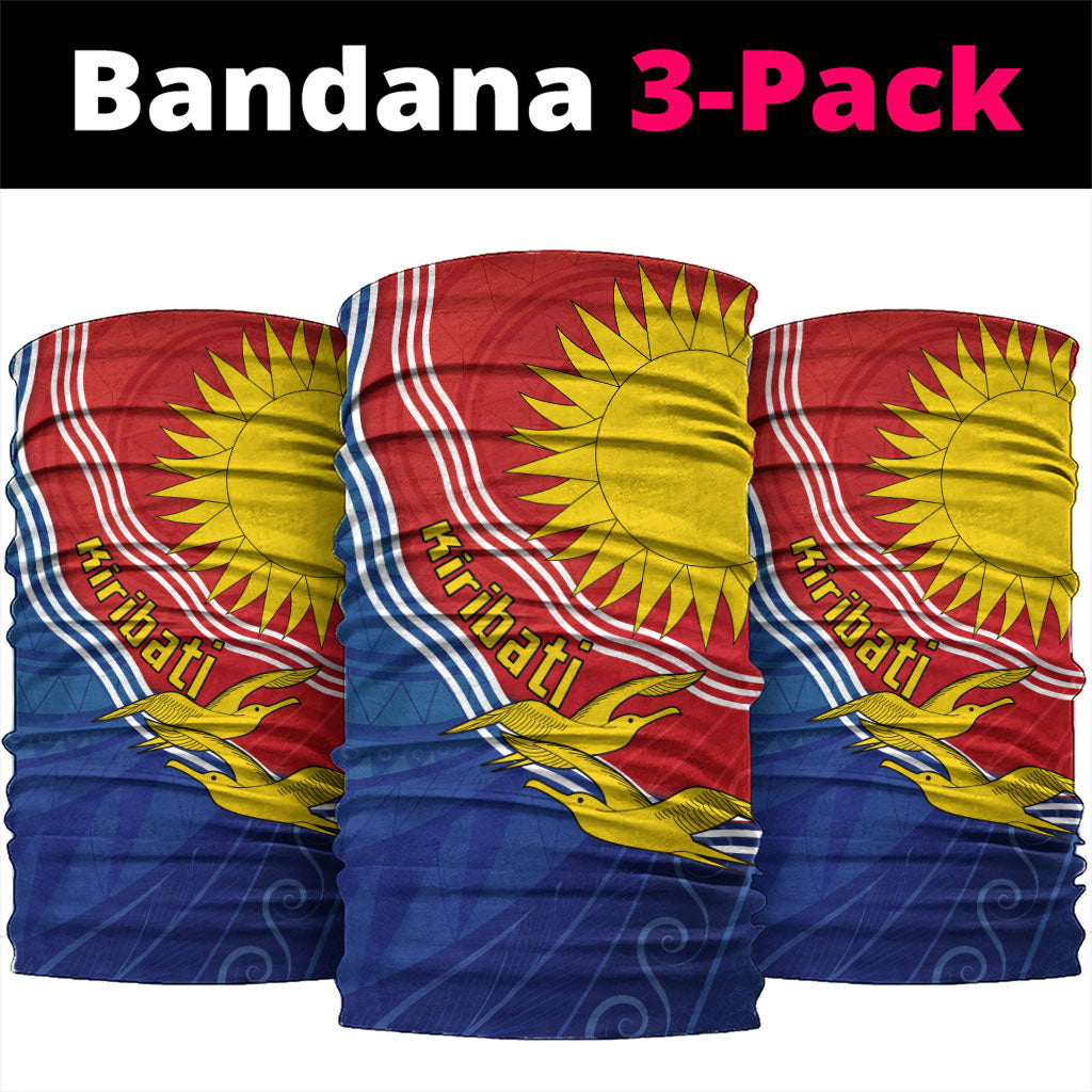 Kiribati Flag Coat Of Arms Neck Gaiter Sun Rising Frigatebird Pacific Island Tribal Pattern TS04 package One Size: 25*50cm Red Yellow - Polynesian Pride