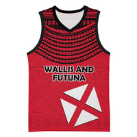 Wallis And Futuna Basketball Jersey Polynesian Tattoo Flag Map TS04 Unisex Red Black - Polynesian Pride
