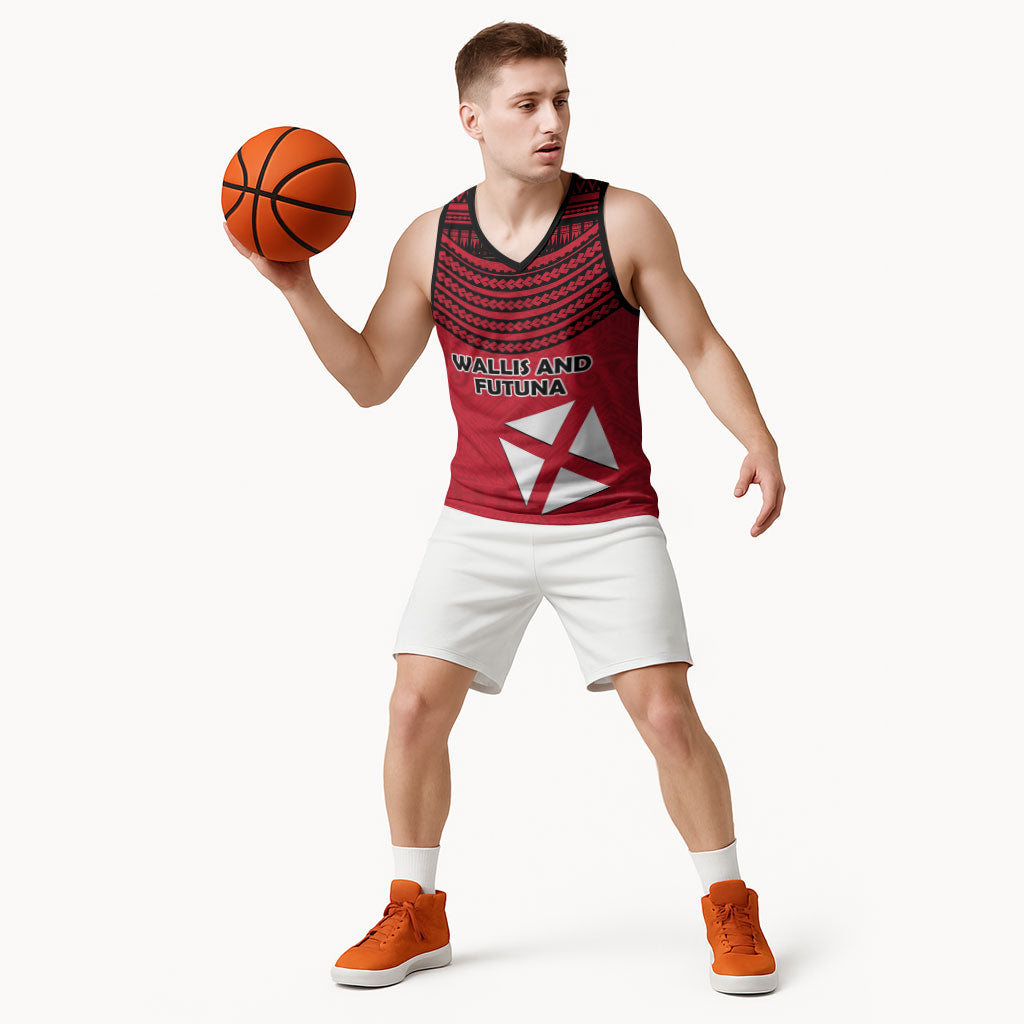 Wallis And Futuna Basketball Jersey Polynesian Tattoo Flag Map TS04 - Polynesian Pride