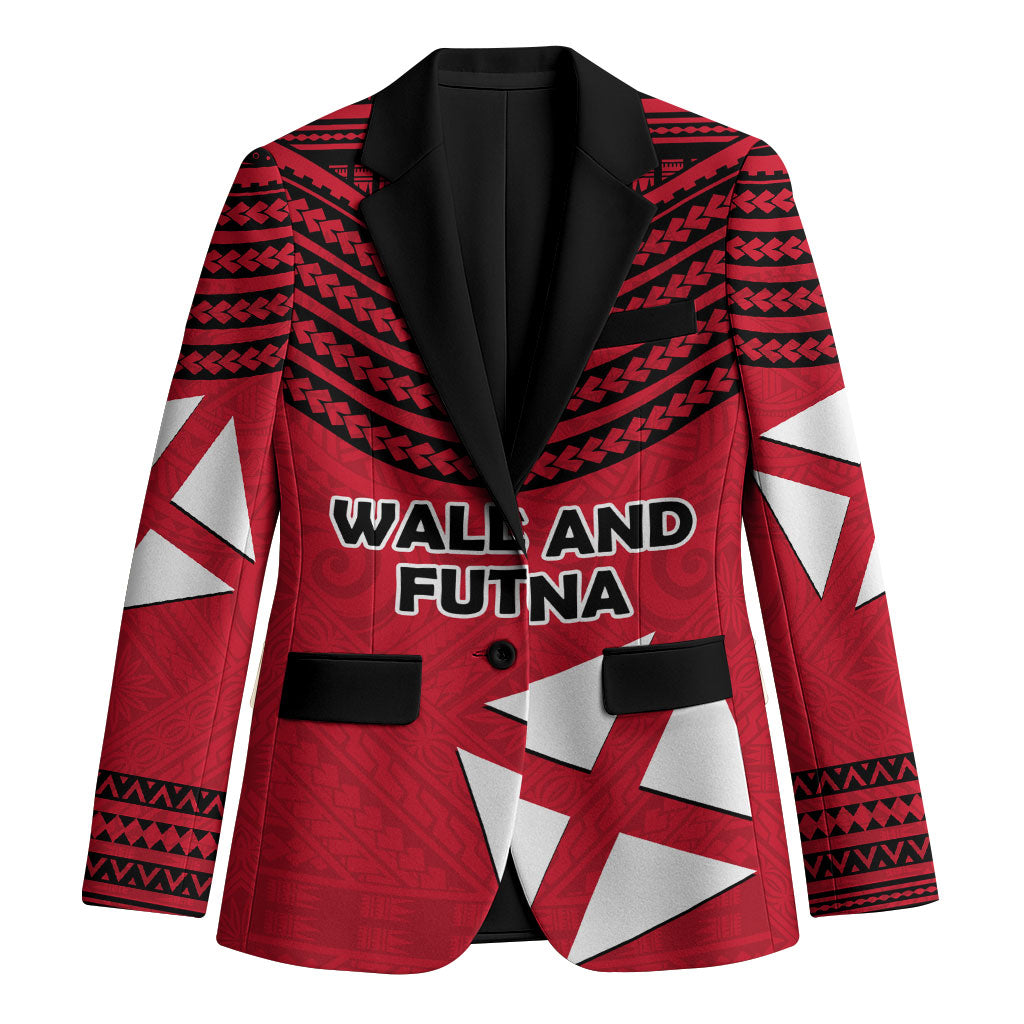Wallis And Futuna Blazer Polynesian Tattoo Flag Map TS04 Unisex Red Black - Polynesian Pride