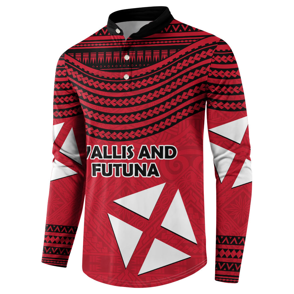 Wallis And Futuna Button Sweatshirt Polynesian Tattoo Flag Map TS04 - Polynesian Pride