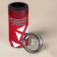 Wallis And Futuna 4 in 1 Can Cooler Tumbler Polynesian Tattoo Flag Map TS04 - Polynesian Pride
