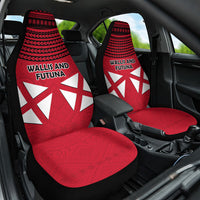 Wallis And Futuna Car Seat Cover Polynesian Tattoo Flag Map TS04 One Size Red Black - Polynesian Pride