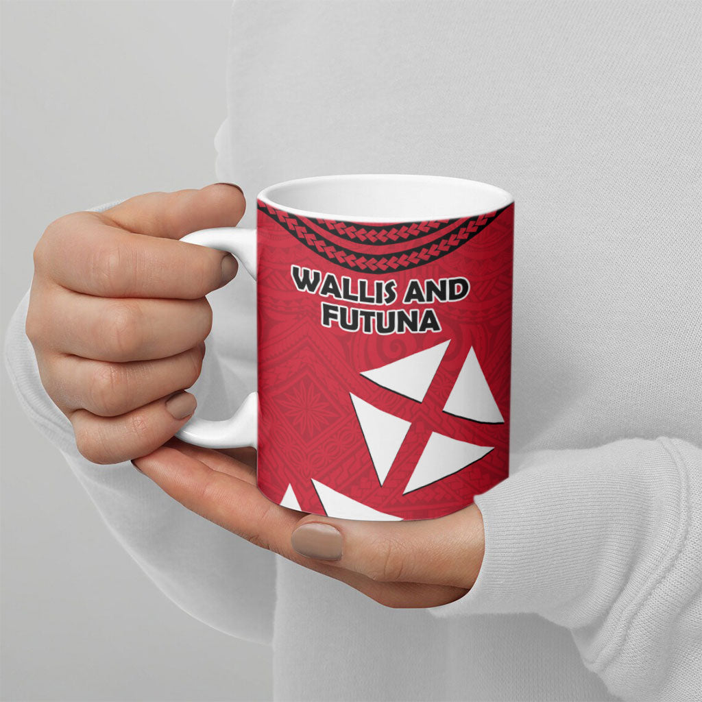 Wallis And Futuna Ceramic Mug Polynesian Tattoo Flag Map TS04 - Polynesian Pride