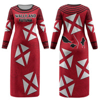 Wallis And Futuna Couples Matching Long Sleeve Bodycon Dress and Long Sleeve Button Shirt Polynesian Tattoo Flag Map TS04 - Polynesian Pride