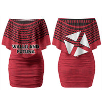 Wallis And Futuna Couples Matching Off Shoulder Short Dress and Hawaiian Shirt Polynesian Tattoo Flag Map TS04 - Polynesian Pride