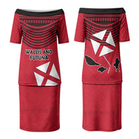 Wallis And Futuna Couples Matching Puletasi and Long Sleeve Button Shirt Polynesian Tattoo Flag Map TS04 - Polynesian Pride